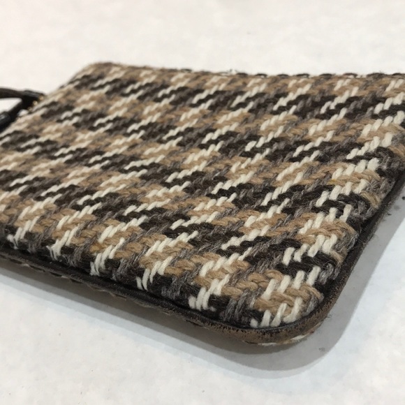 Coach Wool and Leather Wristlet Bag ( F9) - Picture 3 of 8